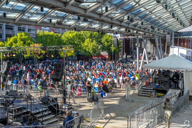 Silver Spring's growing population can gather at Veterans Plaza for events like Jazz Fest.