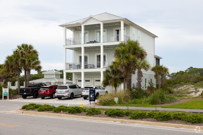 Multilevel homes are a popular choice on Dune Allen Beach for their ocean views.