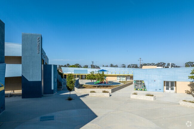 Harrington Elementary School has multiple buildings for educating students of Cal-Gisler.