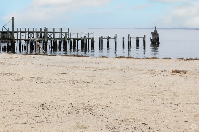 Snug Harbor Beach moments from Atlantic Highlands is empty in March but will be packed soon.