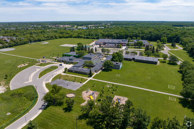 The Mitchell Elementary School campus resides next to Scarlett Middle School in Ann Arbor, MI.