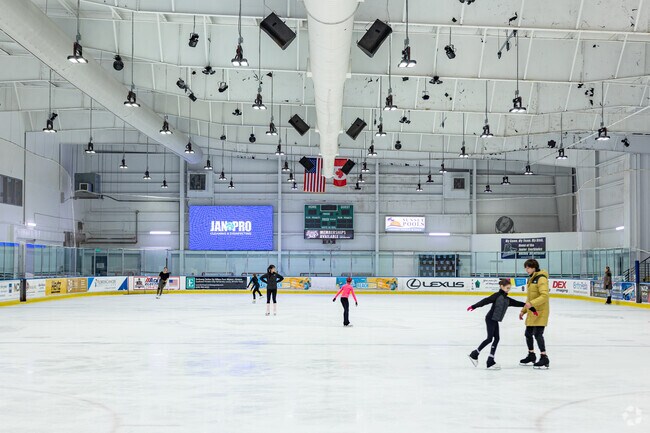 Recreational skaters enjoy the ice rinks at Hertz Arena near Wildcat Run.