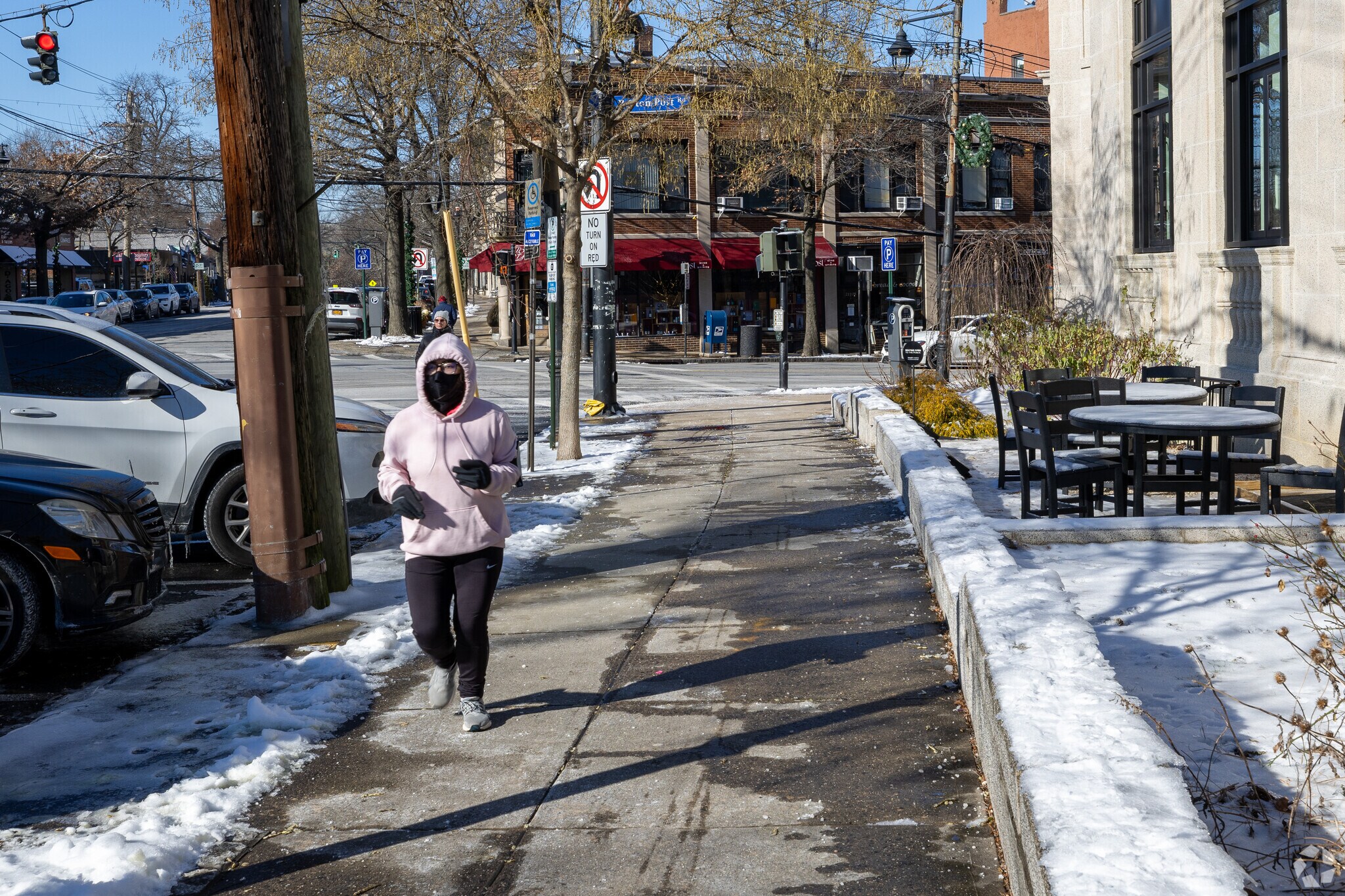 Take a brisk run through the village of Larchmont.