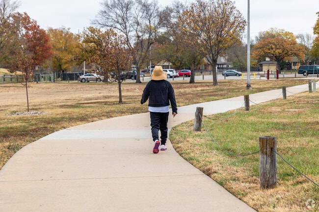 Sunnybrook residents can enjoy a walk at the nearby Harrison Park.