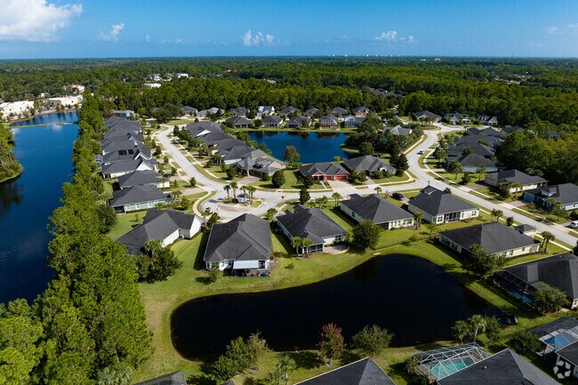 An Outer West Ormond Beach subdivision with multiple lakes and manicured greenspaces.