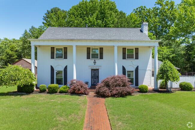 Stately Colonial-style homes are sprinkled throughout Poplar Pines.