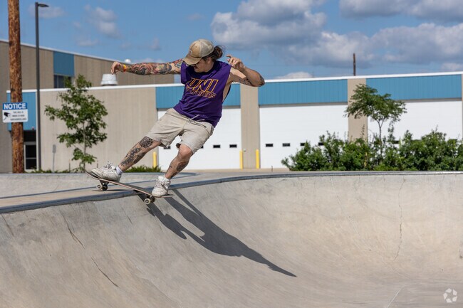 Common Grounds skaters show off their skills at the Riverside Skate Park.