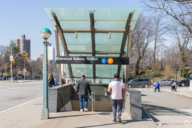The Subway in Briarwood is an inexpensive way to get to Manhattan.