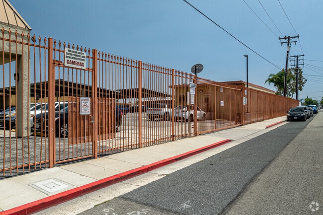 A secure gate surrounds Montebello Community School in Montebello.
