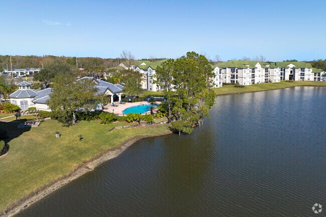 Lakefront apartment living is available in Pebble Creek Village.