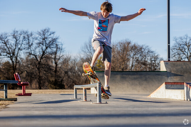 Skateboarders enjoy the skate park at Gasconade City Park.