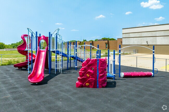 Lovejoy Elementary School students enjoy two modern playgrounds in the heart of Jordan Park.