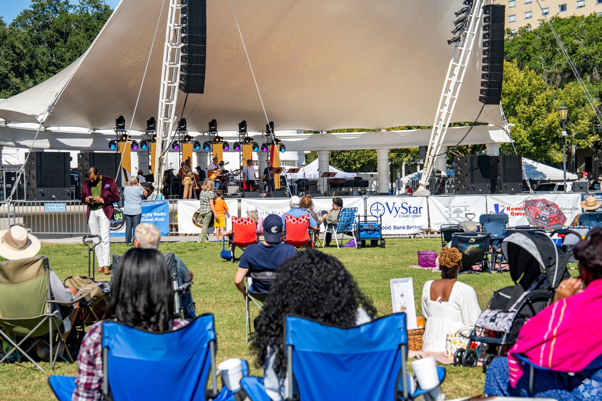 Residents and visitors can bring their lawn chairs for viewing of the Jazz Festival.