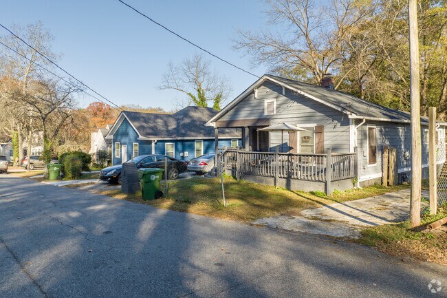Single-story bungalows line the streets of Almond Park.