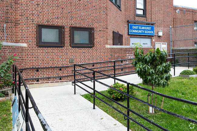 PS 329Q East Elmhurst Community School enjoys east access fro the street.