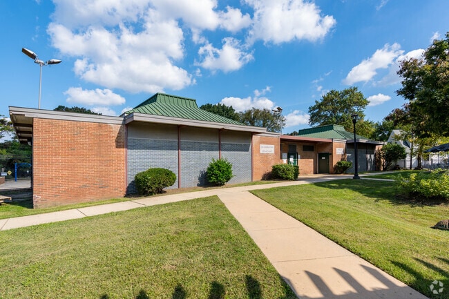The entrance to the Douglass Swimming Pool at the Douglass Community Center and Park.
