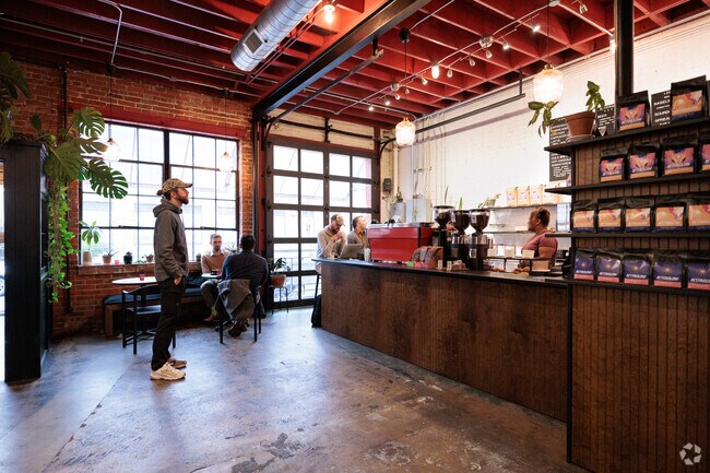 Afterglow Coffee Cooperative near Sauer’s Gardens roasts its own beans.