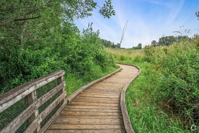 Wooden Planks near the duck pond in Totem Lake.