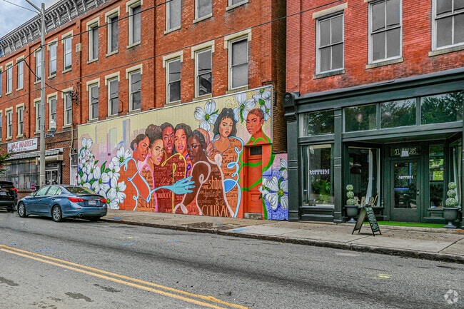 Walk outside of Croaker's and take in the local art that brings life to the streets.