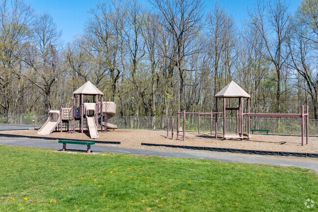 Jackson Elementary School swings and slides.