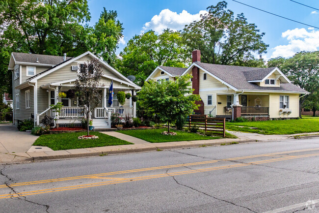 Centennial has several craftsman style homes with nice curb appeal and exterior garages.