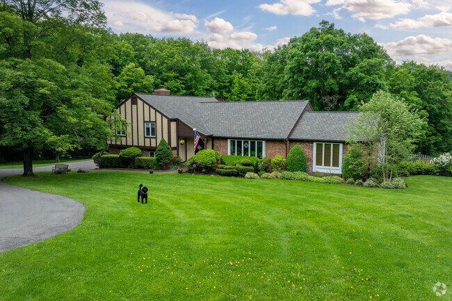Tudor style ranch homes in Putnam Valley are perfect for letting your dog run free.