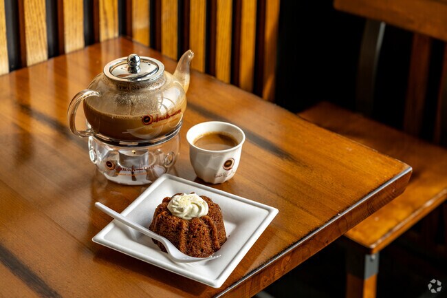 Qahwah Coffee in Fordson serves its hand crafted drinks in traditional dallah coffee pots.