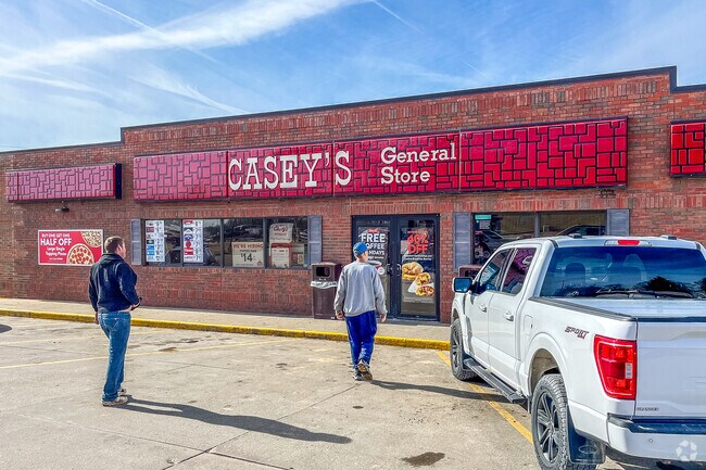 Casey's is Granger's only gas station, providing hot and ready pizza and other prepared foods.