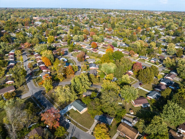 An aerial view of Northern Hills streets.