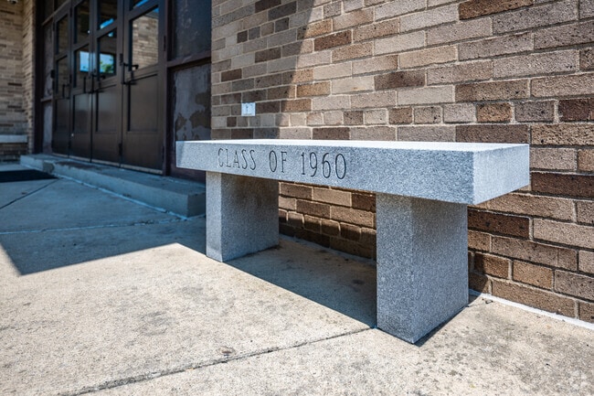 The Class of 1960 donated this bench to the Barnesville Elementary School outside of the gymnasium.