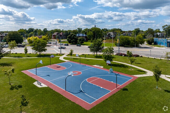 Dueweke Park recently received brand new basketball courts.