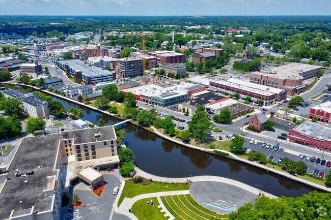 Downtown Salisbury has an outdoor amphitheater for community events,