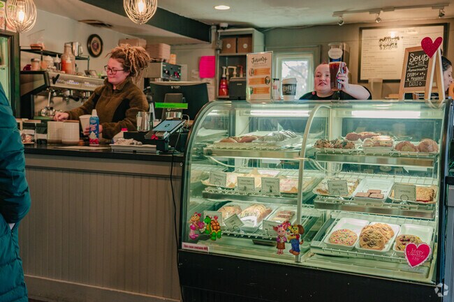 There are many sweet treats to go along with your coffee at Sturbridge Coffee House.