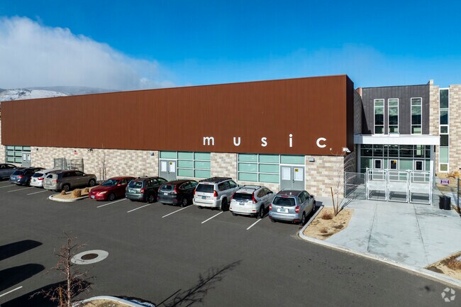 The music school entrance at Marce Herz Middle School.