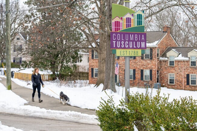 Columbia Tusculum is located about 5 miles from Downtown Cincinnati.