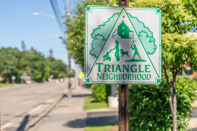 A sign welcomes residents into the Triangle neighborhood.