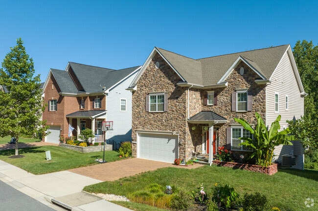Newer constructed homes in Ellicott City feature many with build in two car garages.