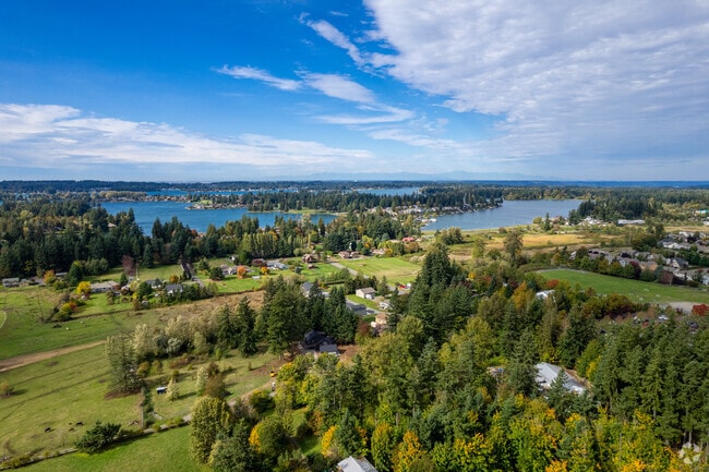 Beautiful rural landscape overlooking Lake Tapps.