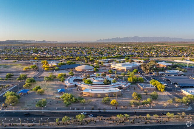Grass fields near Sahuarita Middle School provide open space for PE, recess, and after-school activities.