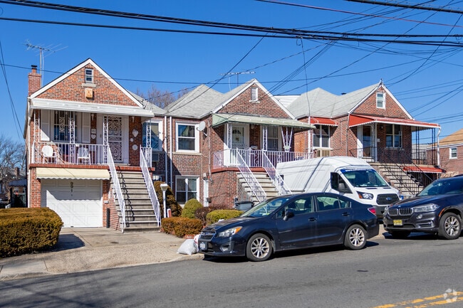 Semi-detached homes are common throughout the Pelham Parkway neighborhood.
