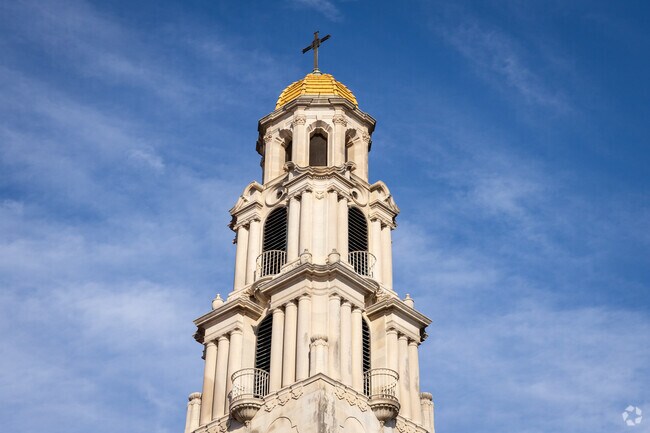 Take in the amazing architecture of the Little Flower Basilica.