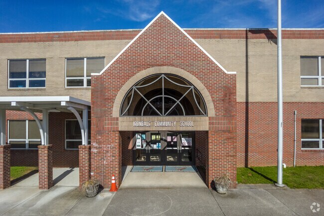 The front entrance of Irondale Community School.