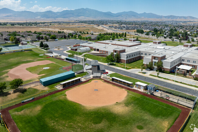 Copper Hills High School baseball fields have mountain views.