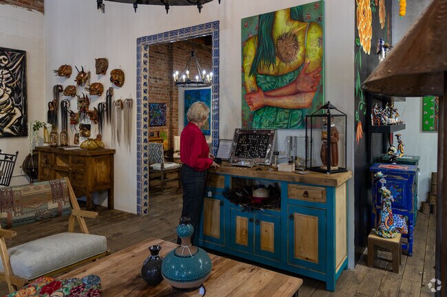 The Lost Barrio Gallery has hand-carved wooden items for sale in Barrio San Antonio.