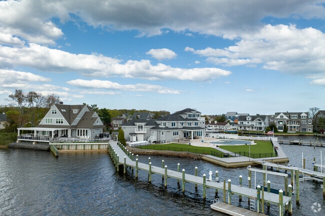Mansions on the Toms River with private boat docks are a unique feature to the area.