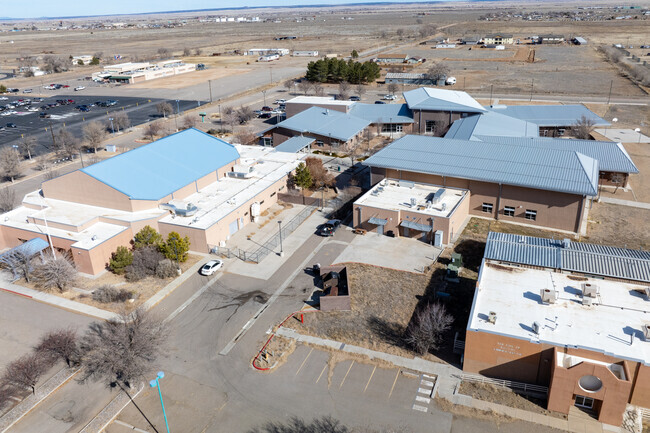 An aerial view of Moriarty Middle School.
