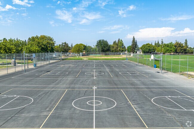 Outdoor basketball courts provide recreation for El Capitan Middle School students.