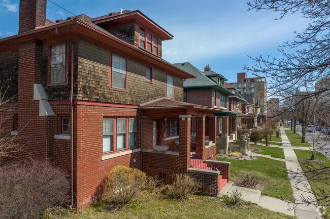 Four-square homes adorn Bethune in New Center, Detroit.