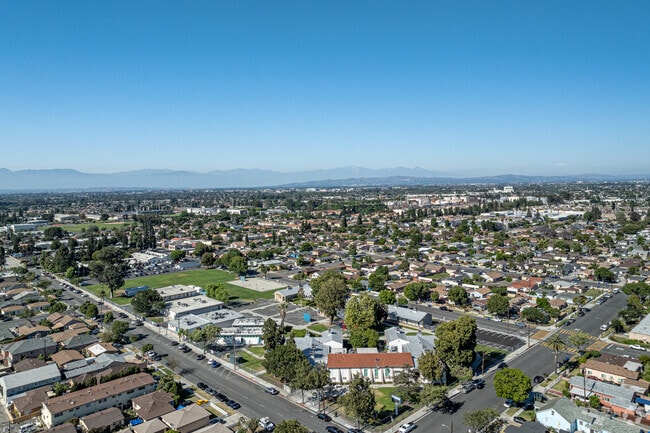A bird's eye view of the entire campus at Lincoln Elementary School in Paramount.