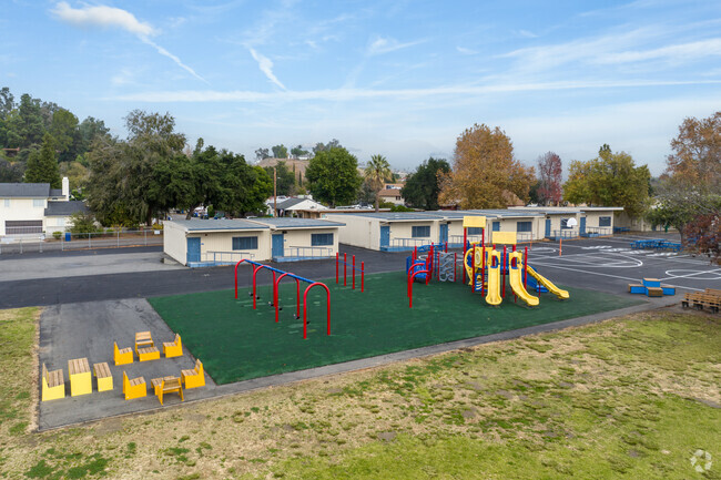 The playground at Marshall Elementary School is colorful and fun in Bernardino, CA.